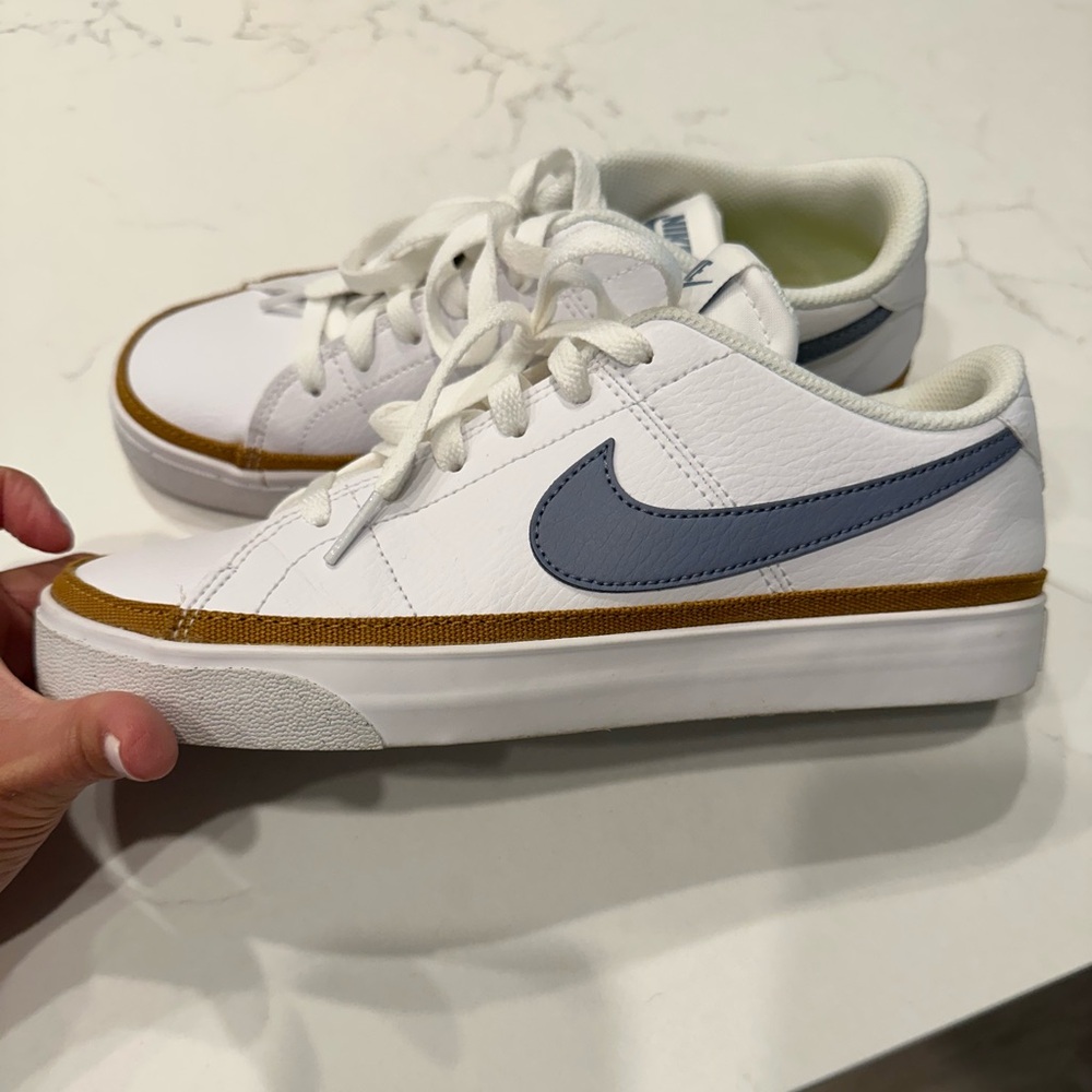 Nike Women’s Court Legacy White and Blue Sneakers